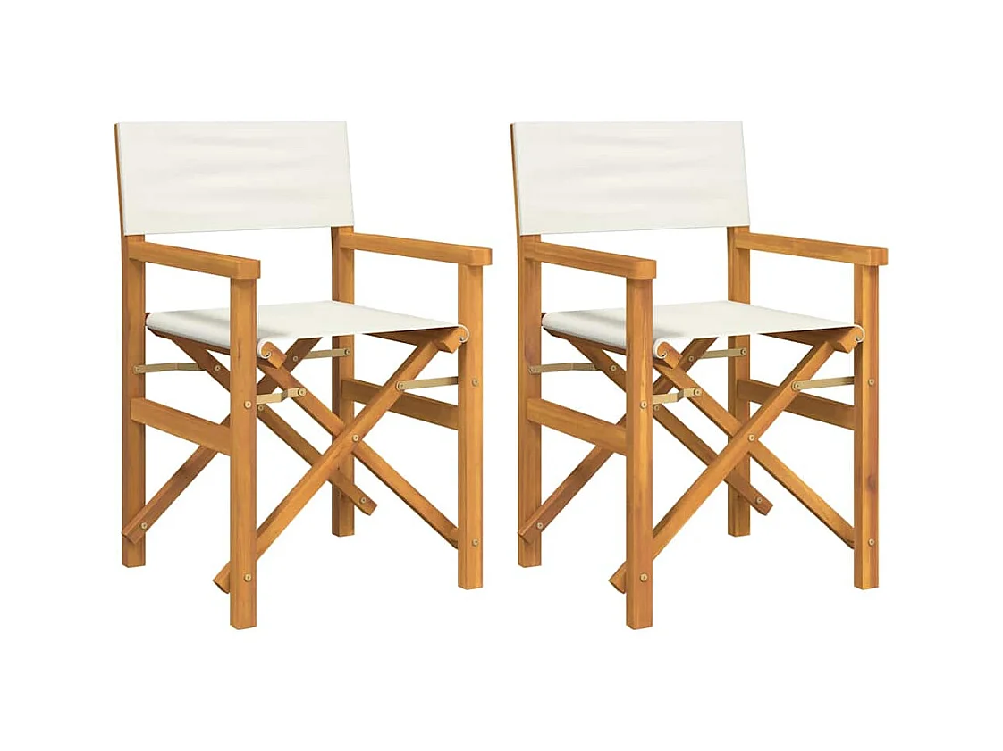 Set di 2 sedie da regista pieghevoli in legno massello di teak
