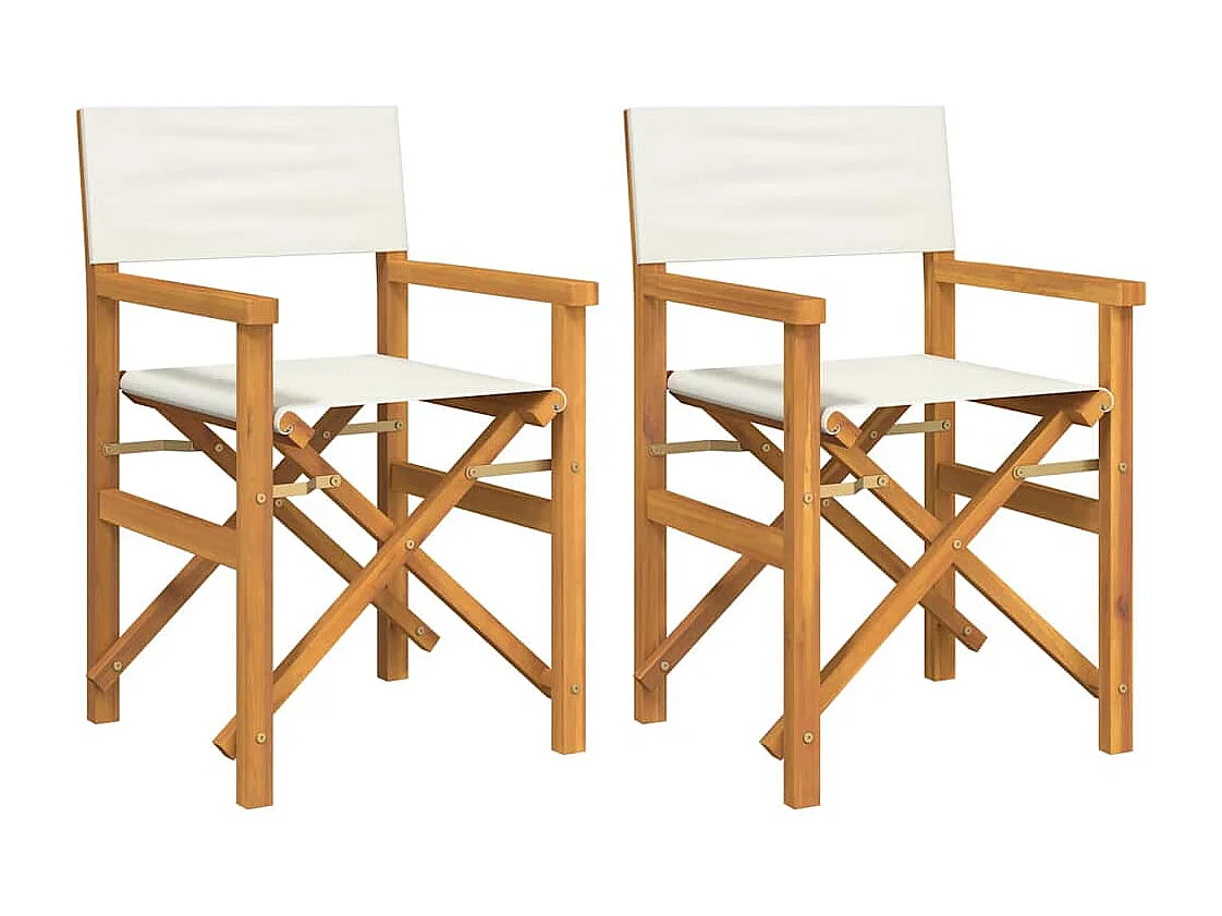 Klappbare Regiestühle 2er Set Massivholz Teak