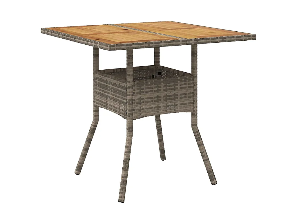 Ensemble de Salle à Manger de Jardin 3 Pièces avec Coussins Gris Poly Rattan