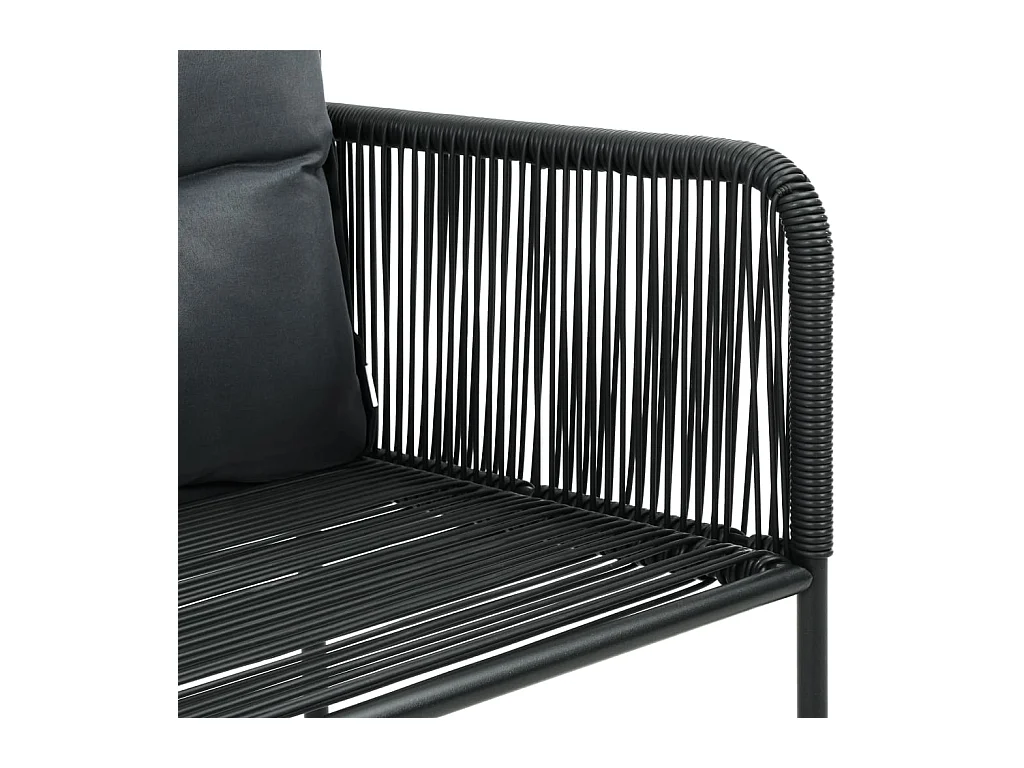Gartenstühle 6er Set mit Kissen Schwarzes Korbgeflecht
