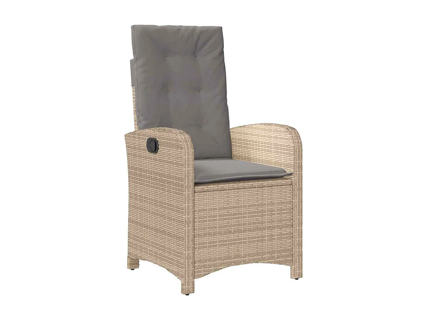 Ensemble de salle à manger de jardin 3 pièces avec coussins rattan poly beige