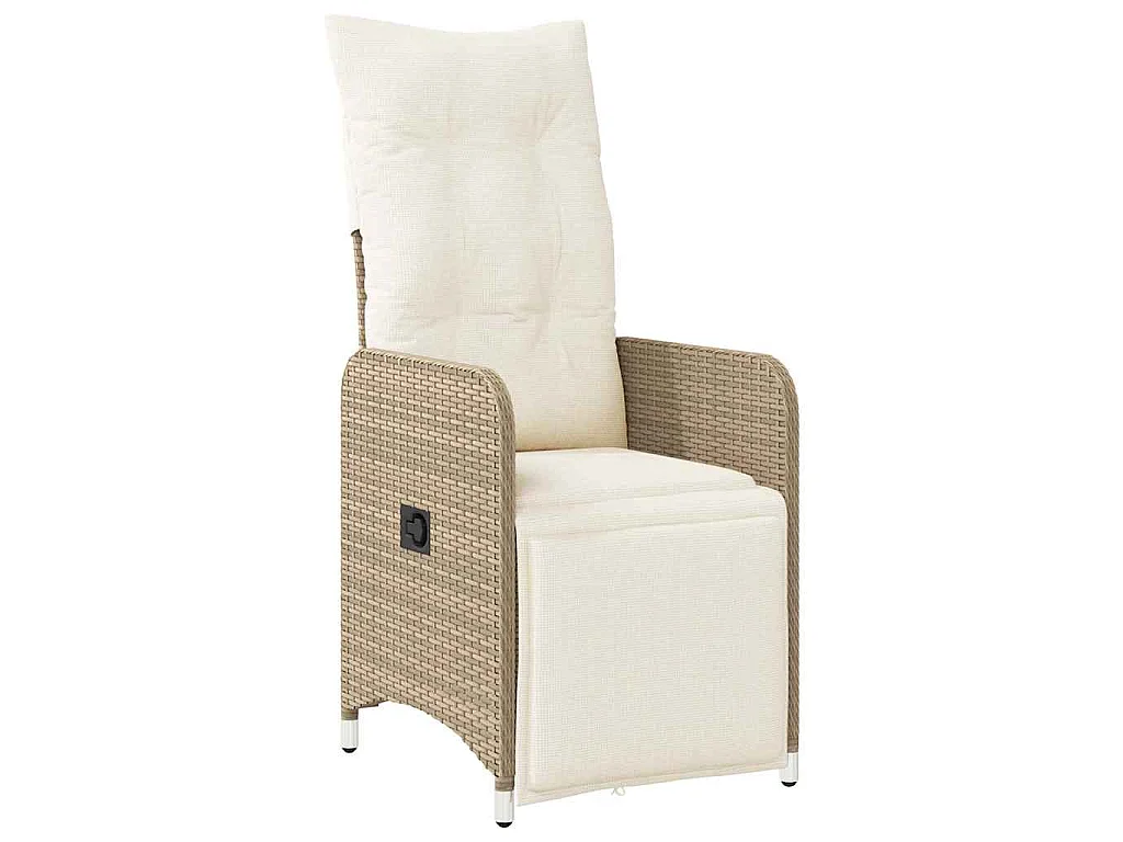 Conjunto de jardín de 5 piezas con cojines Ratán sintético beige