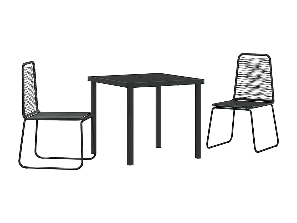 3-teiliges schwarzes Garten-Essset