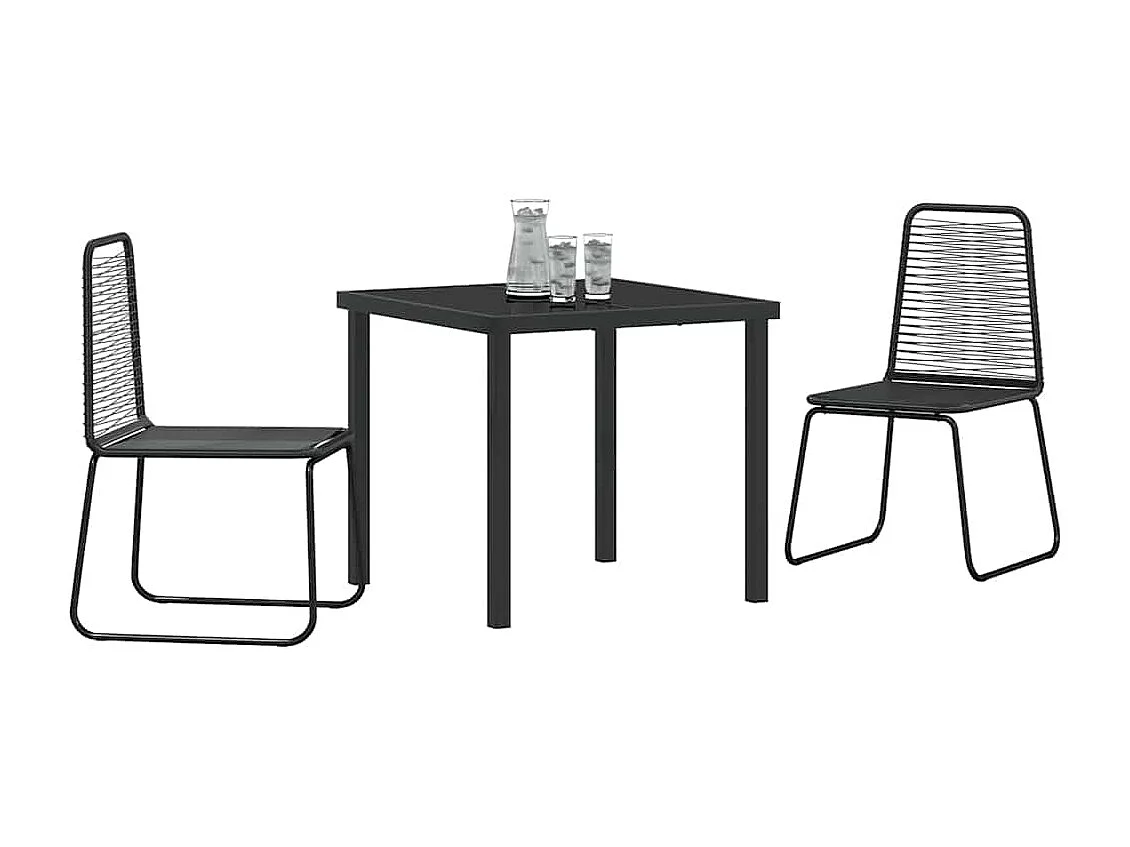 3-teiliges schwarzes Garten-Essset