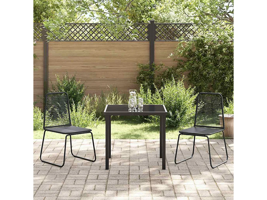 3-teiliges schwarzes Garten-Essset