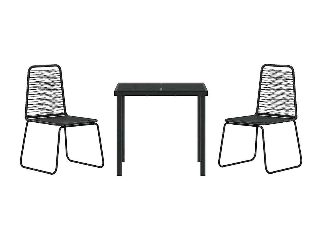 3-teiliges schwarzes Garten-Essset