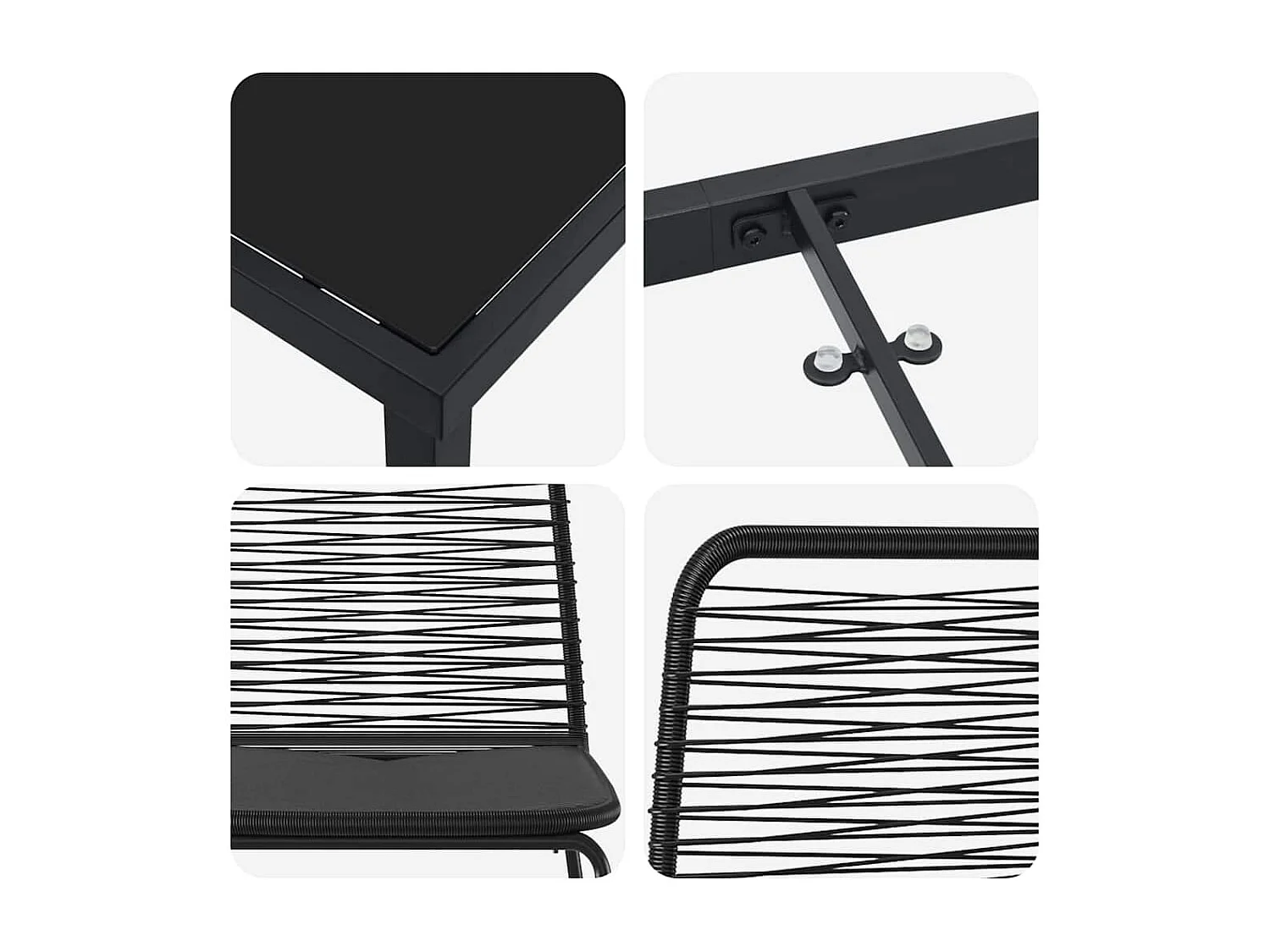 3-teiliges schwarzes Garten-Essset