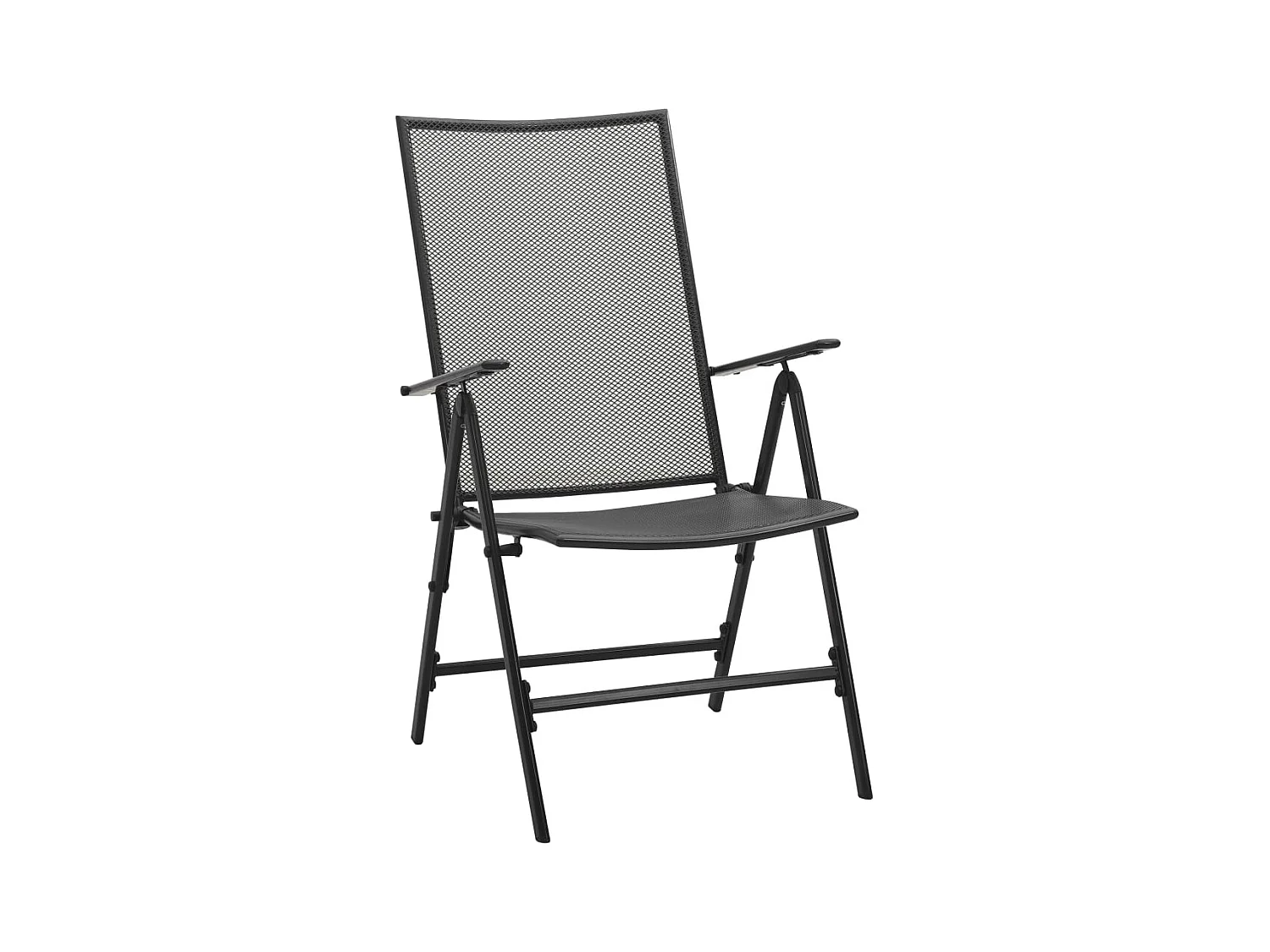 Chaises pliables en maille lot de 4 Acier Anthracite