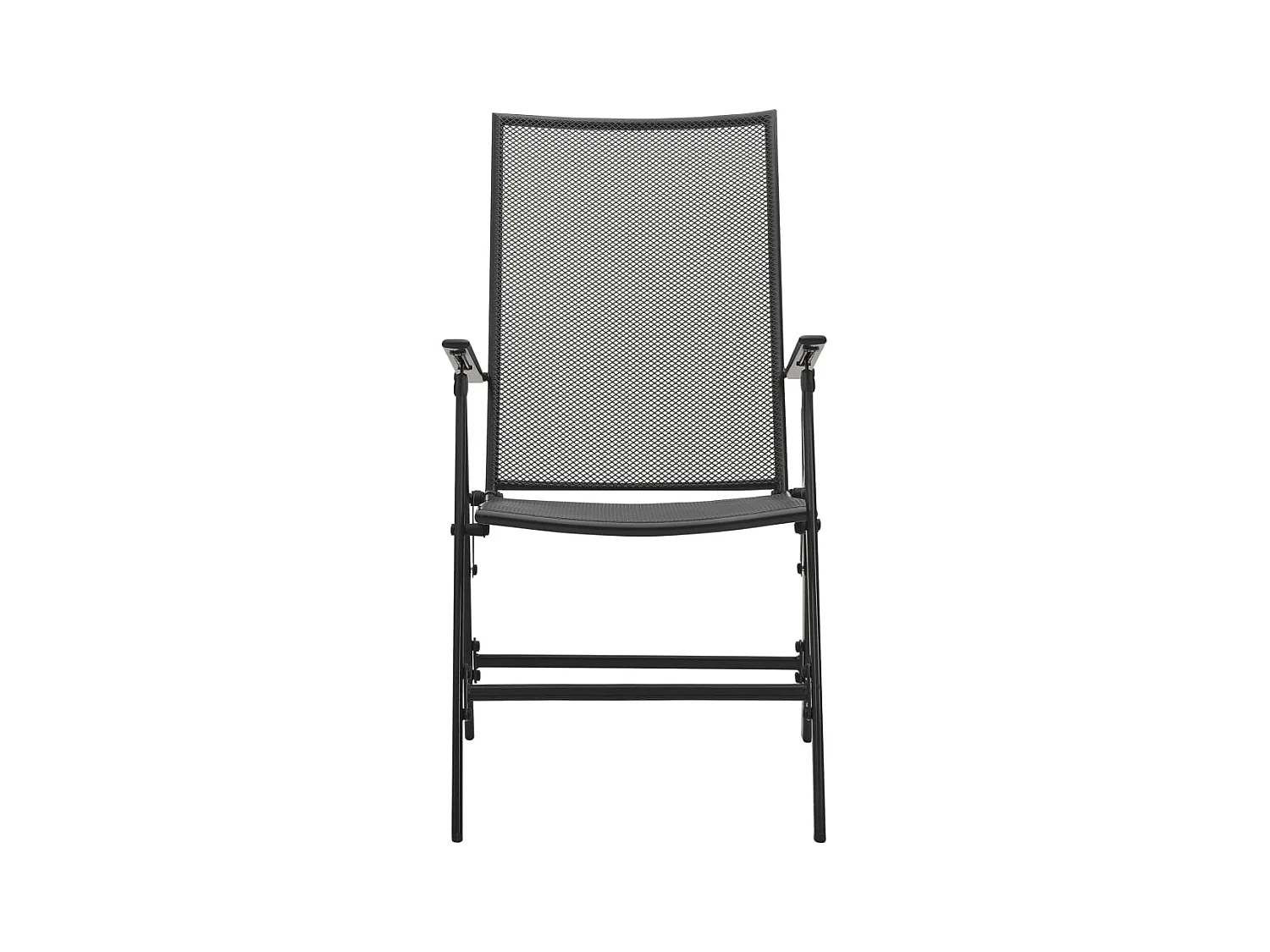 Chaises pliables en maille lot de 4 Acier Anthracite