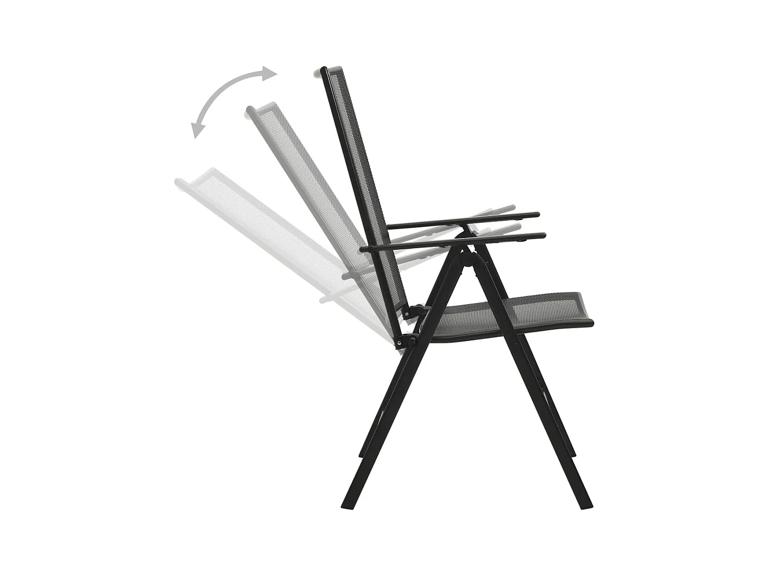 Chaises pliables en maille lot de 4 Acier Anthracite