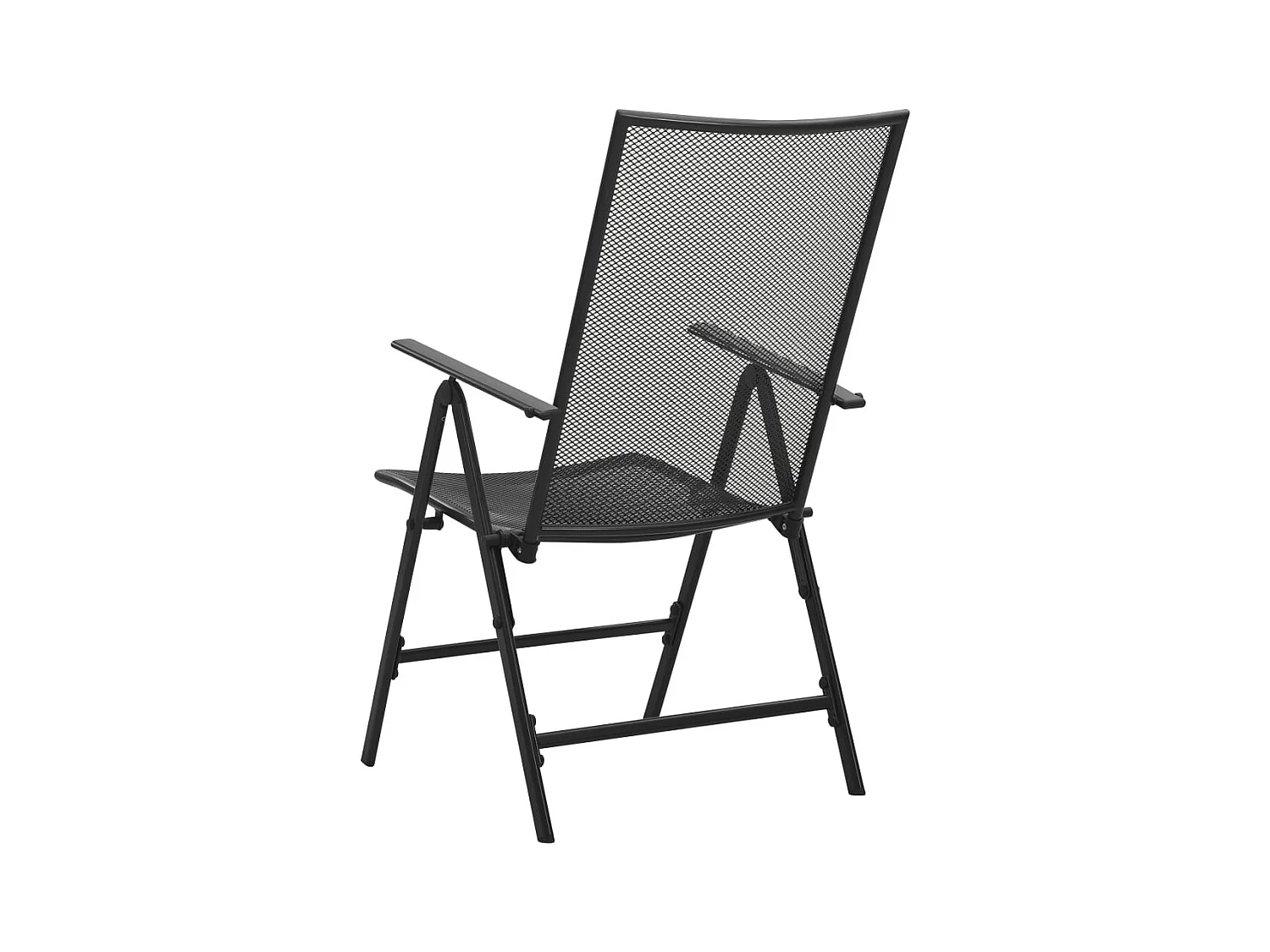 Chaises pliables en maille lot de 4 Acier Anthracite