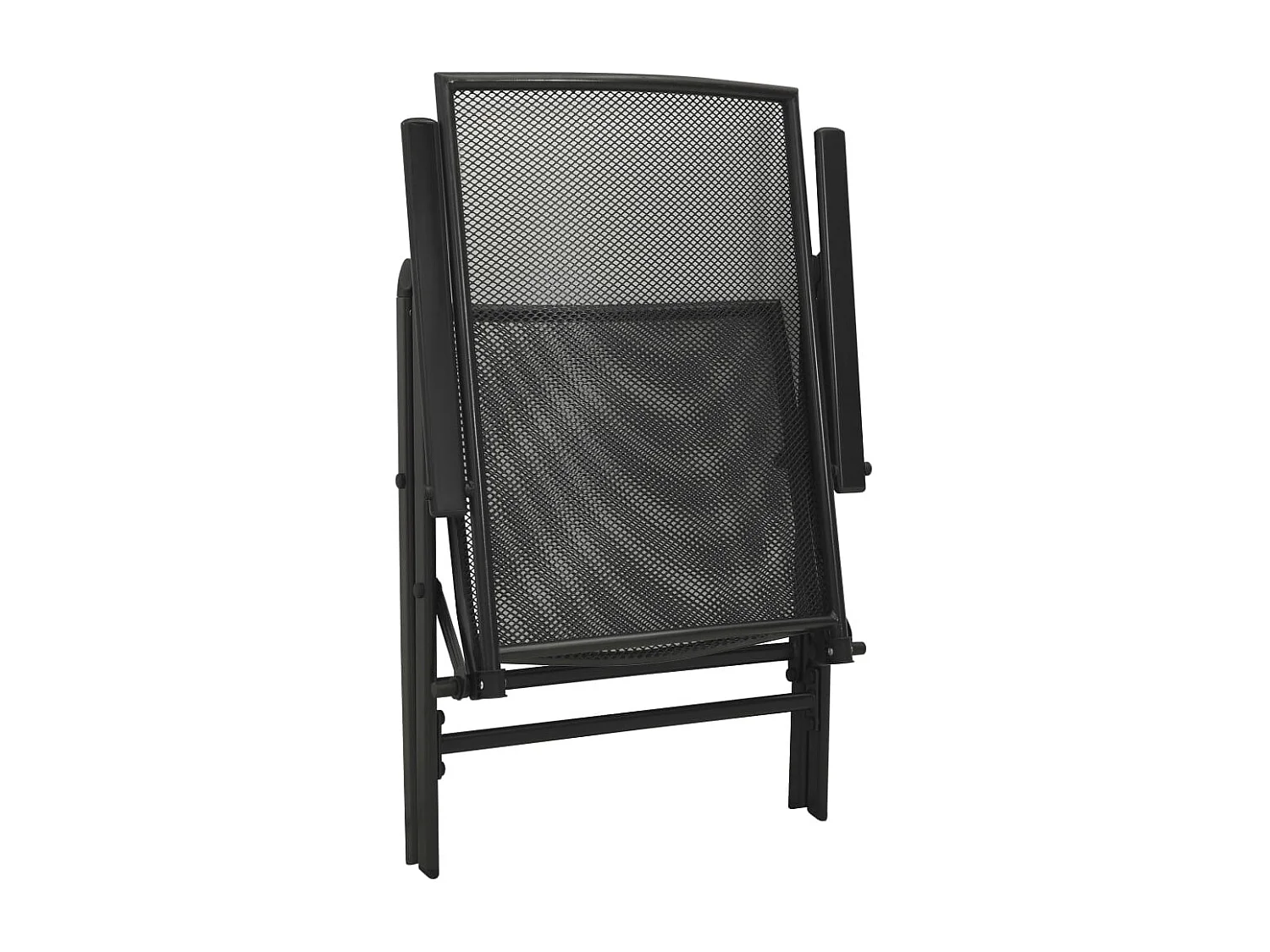 Chaises pliables en maille lot de 4 Acier Anthracite
