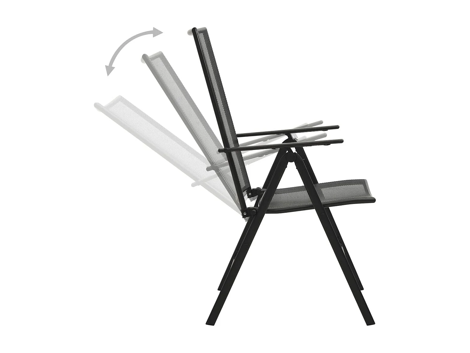 Chaises pliables en maille lot de 4 Acier Anthracite