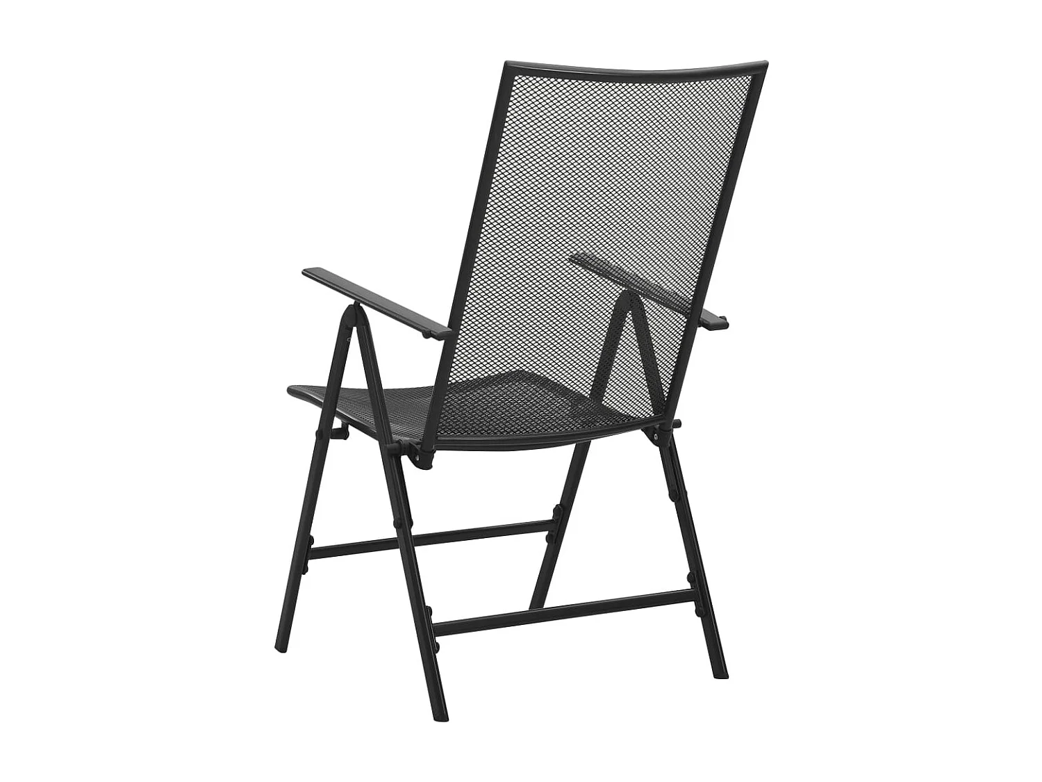 Chaises pliables en maille lot de 4 Acier Anthracite