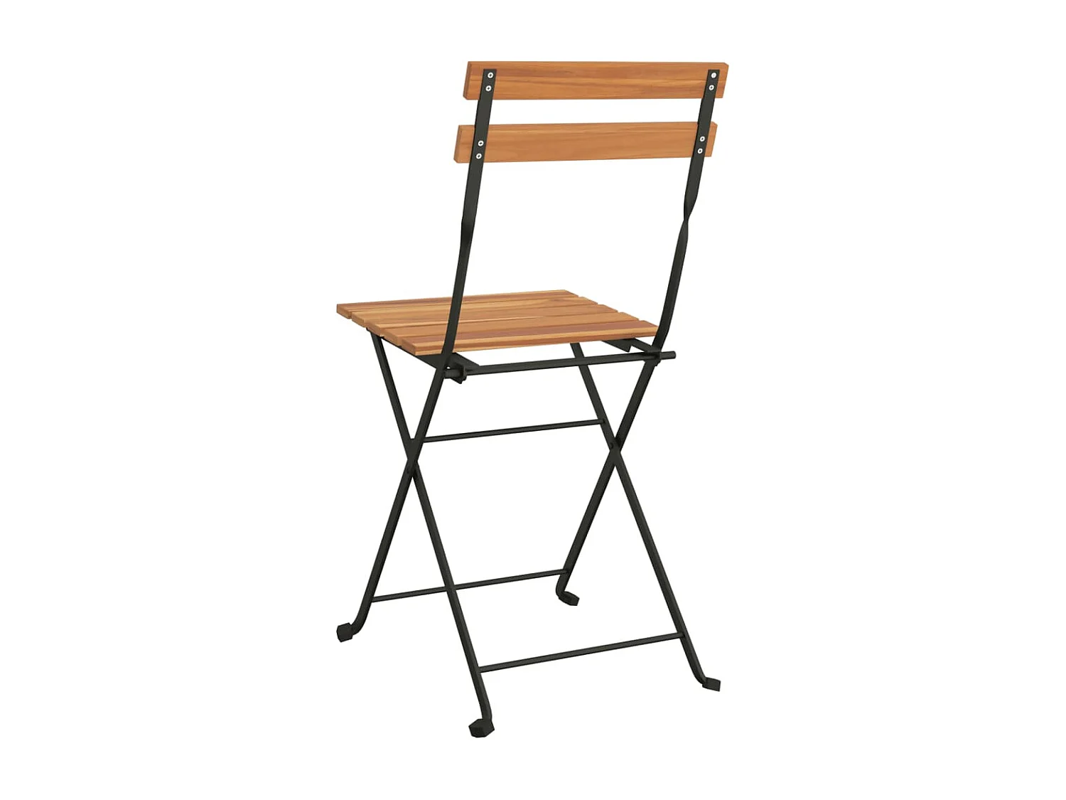 Chaises de bistrot pliantes lot de 6 Bois de teck solide acier