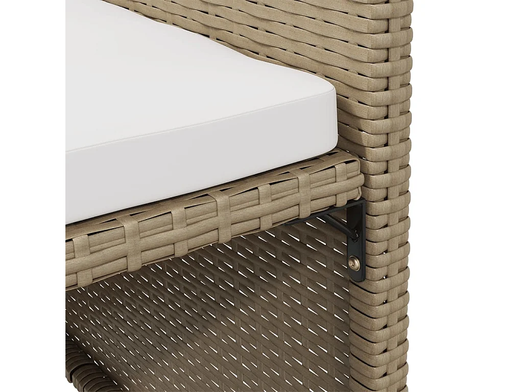 Tuinstoelen en kussens set van 4 beige rotan