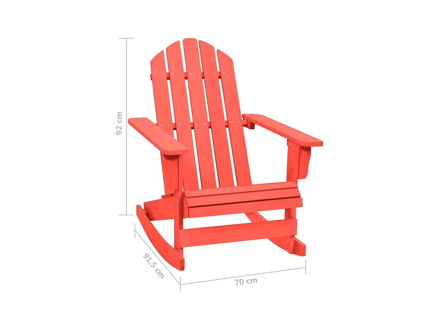 Chaise à bascule de jardin Adirondack bois de sapin rouge