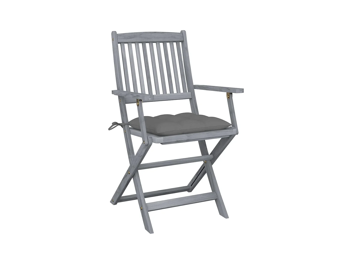 Juego de 4 sillas plegables para exterior y cojines de madera de acacia