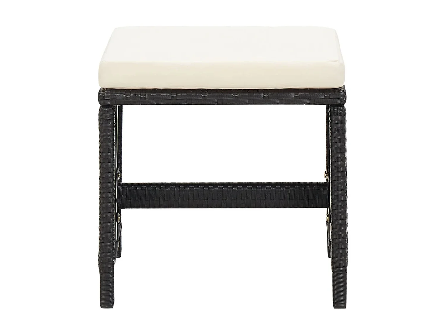 Tabourets de jardin lot de 4 avec coussins Résine tressée Noir