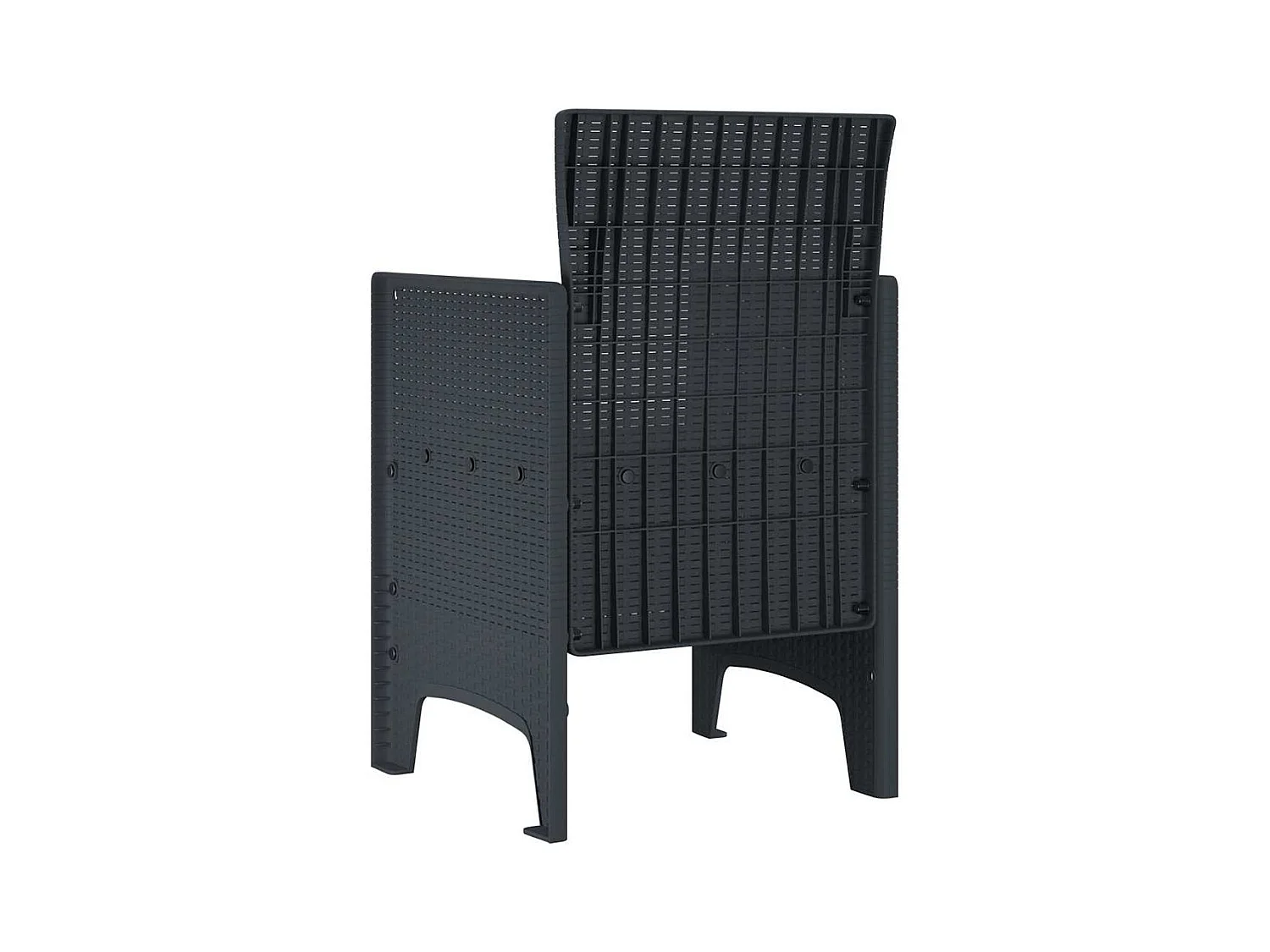 Chaises de jardin 4 pcs Anthracite avec coussins en poly rotin