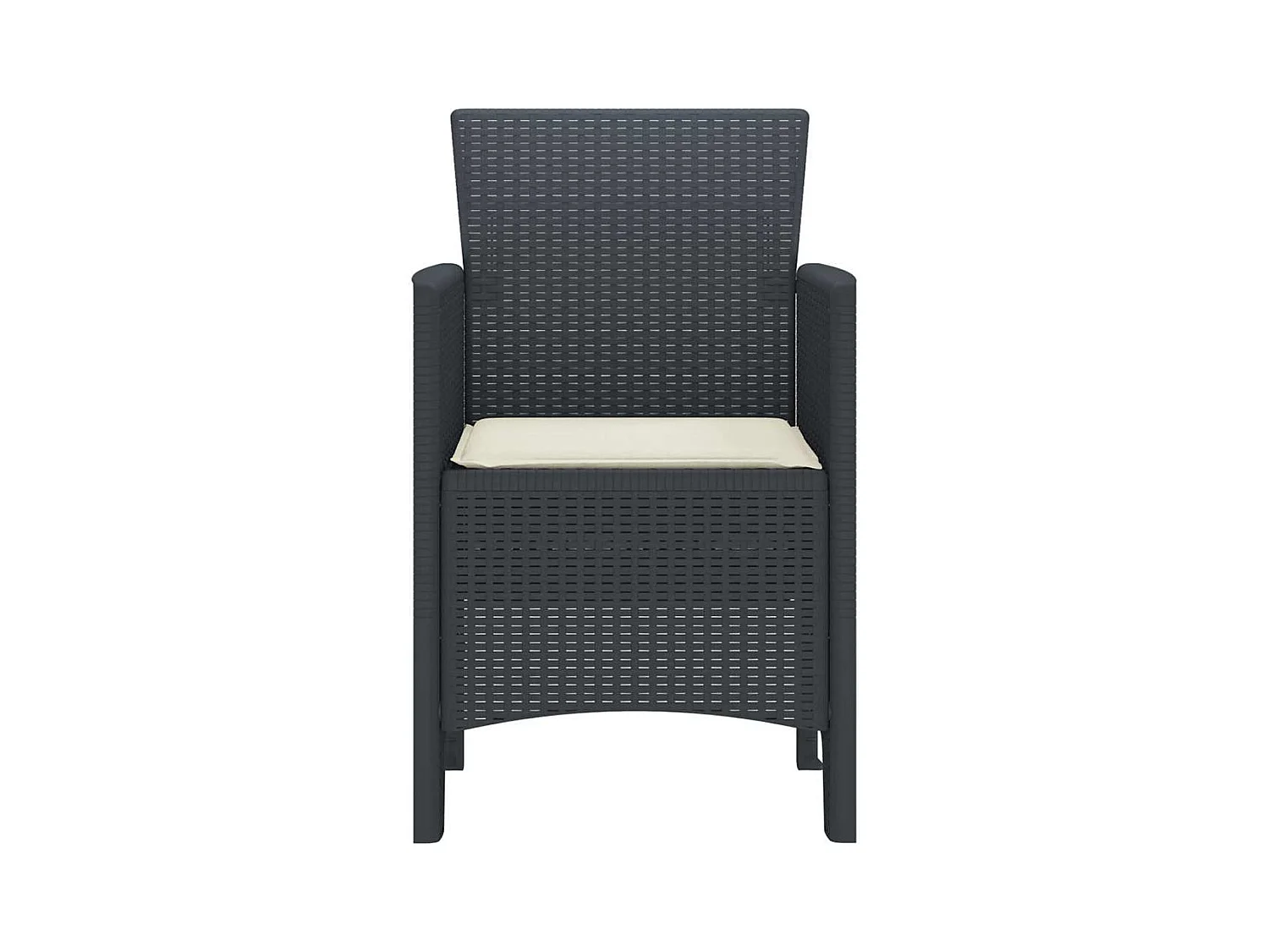 Chaises de jardin 4 pcs Anthracite avec coussins en poly rotin