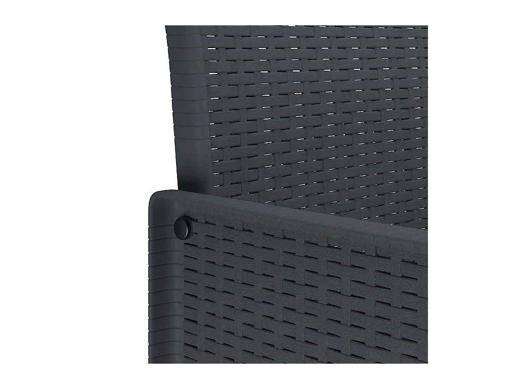 Chaises de jardin 4 pcs Anthracite avec coussins en poly rotin