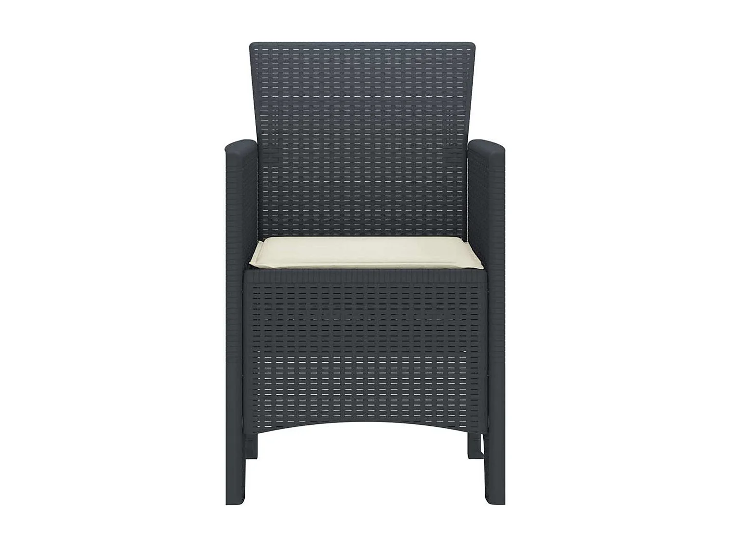 Chaises de jardin 4 pcs Anthracite avec coussins en poly rotin