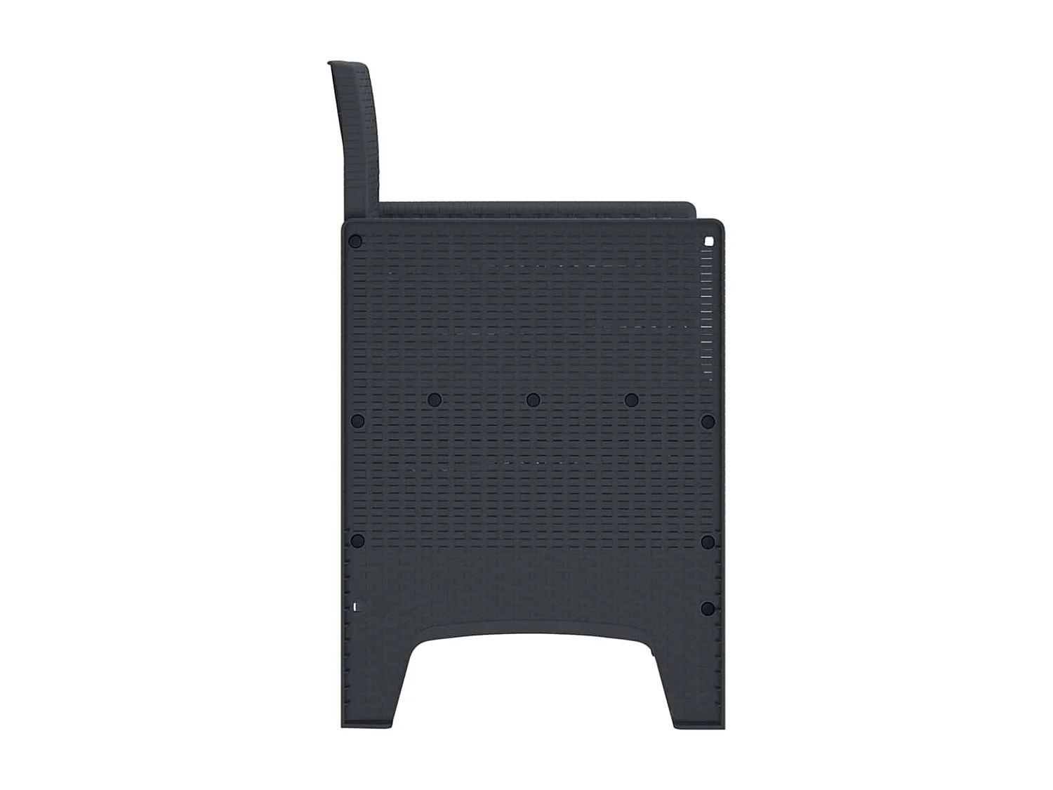 Chaises de jardin 4 pcs Anthracite avec coussins en poly rotin