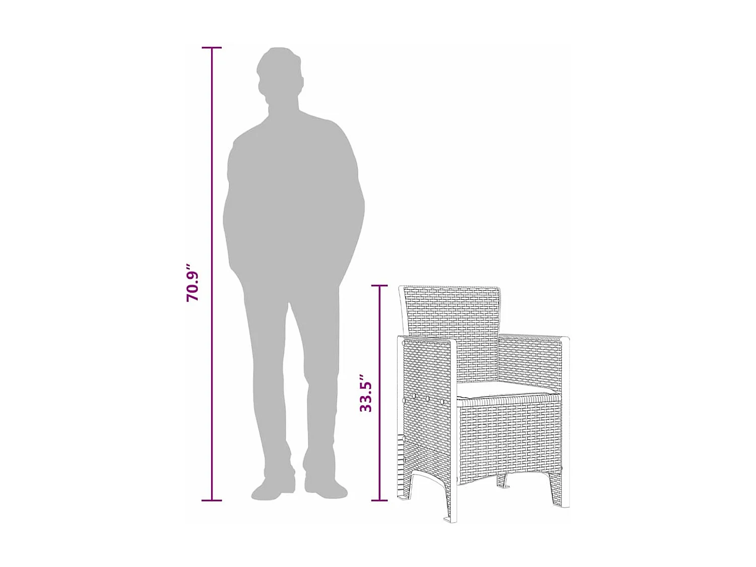 Chaises de jardin 4 pcs Anthracite avec coussins en poly rotin