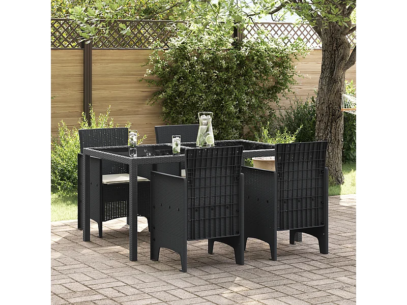 stuks antracietkleurige tuinstoelen met polyrotan kussens