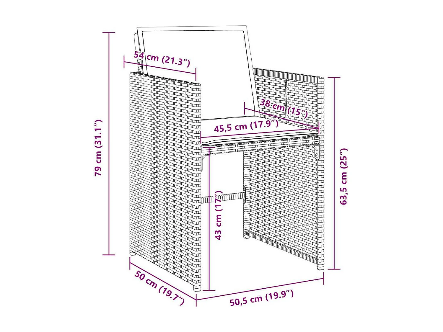 Ensemble repas jardin 5 pièces avec coussins Beige Poly Rattan