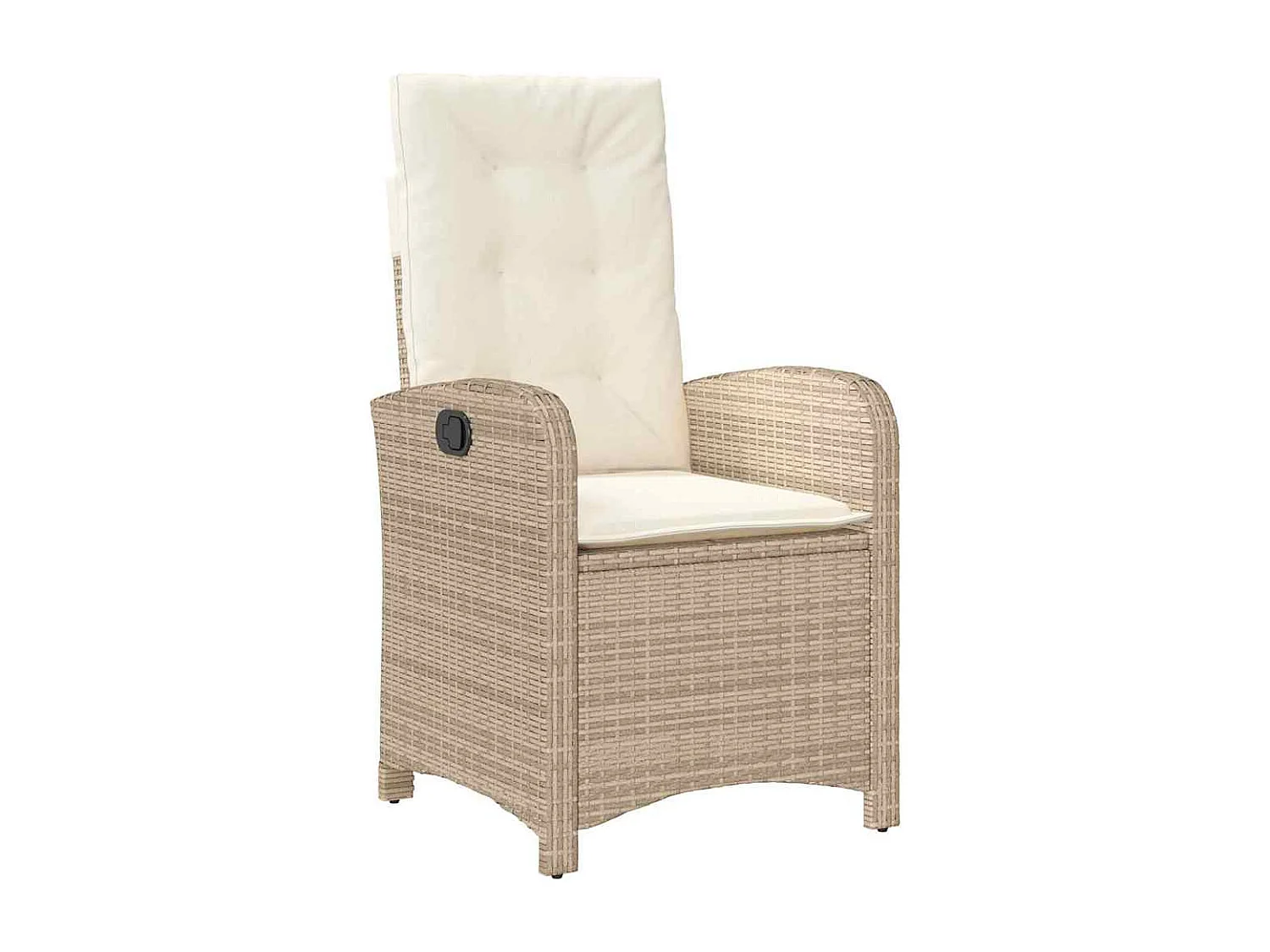 Ensemble de salle à manger de jardin 5 pièces avec coussins en polyrotin beige