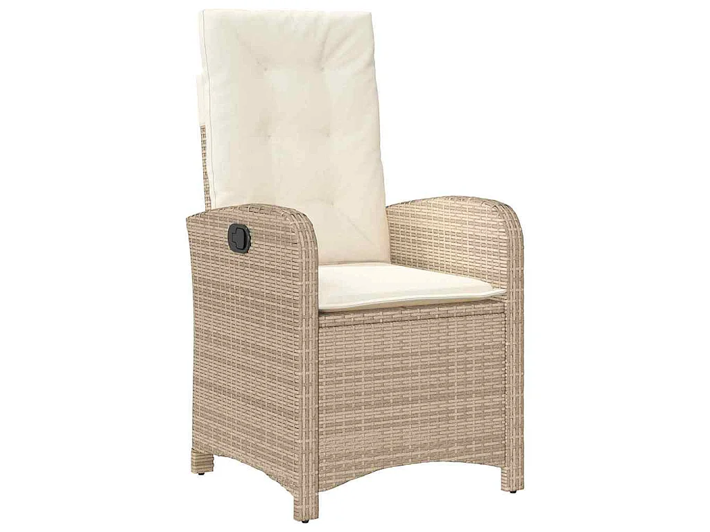 Conjunto de comedor de jardín de 5 piezas con cojines de polirratán beige