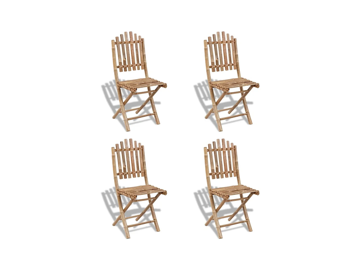 Chaises pliables d'extérieur Bambou 4 pcs