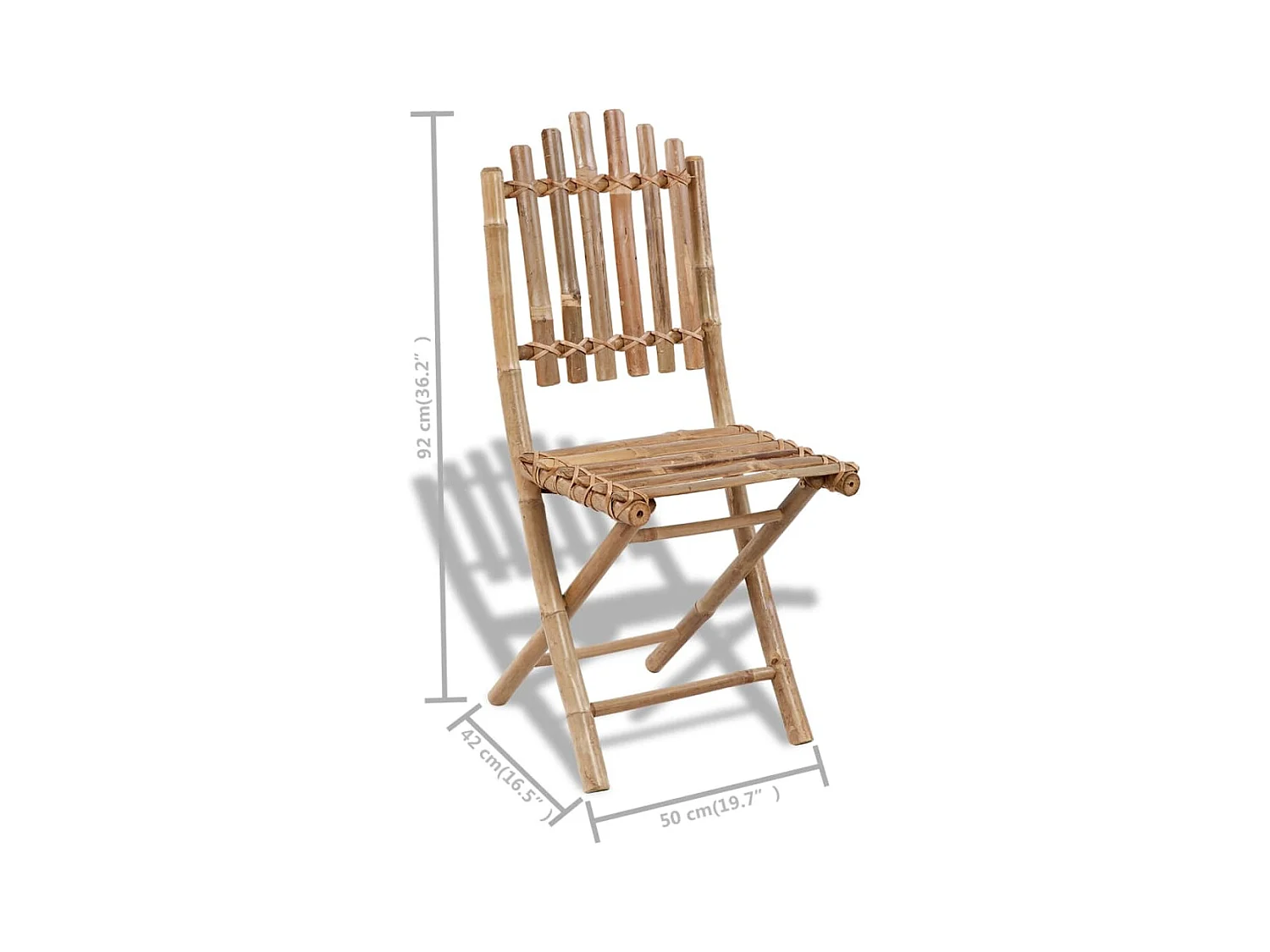 Chaises pliables d'extérieur Bambou 4 pcs