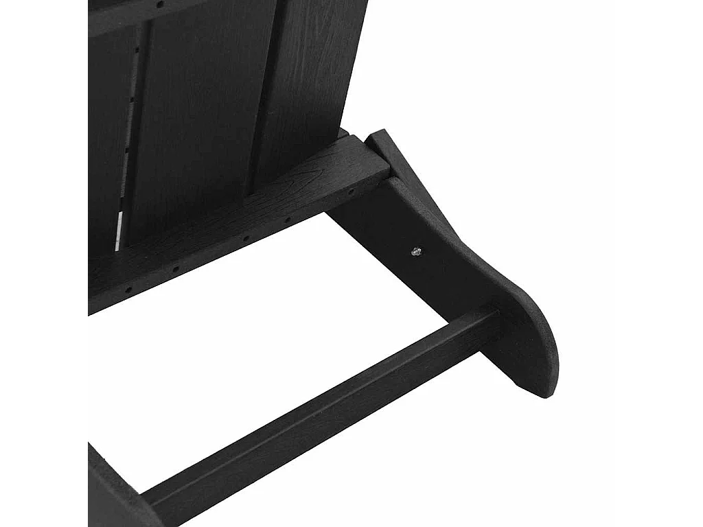 Silla Adirondack plegable negra de HDPE (74,5 x 80,5 x 90 cm)