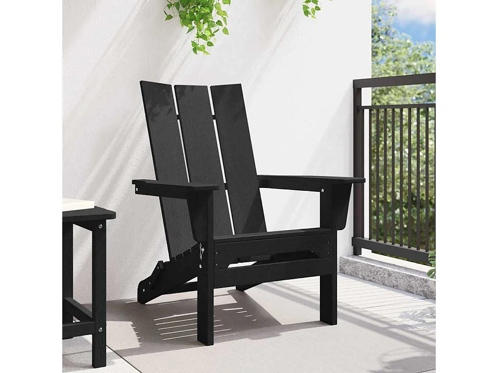 Chaise Adirondack pliante Noire 74,5x80,5x90 cm HDPE