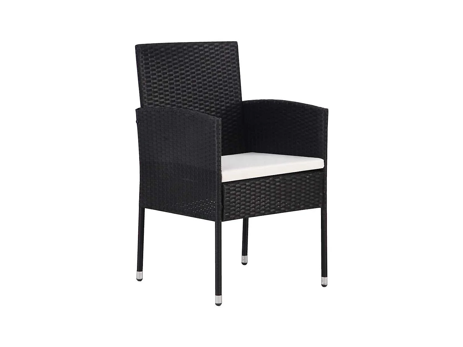 Ensemble de jardin de 5 pièces avec coussins noir poly rattan