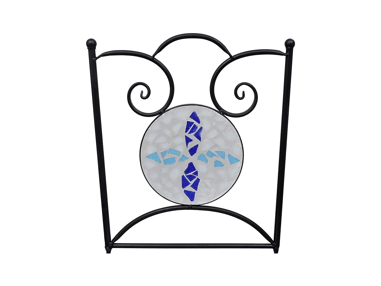 sedie pieghevoli da bistrot in ceramica blu e bianca