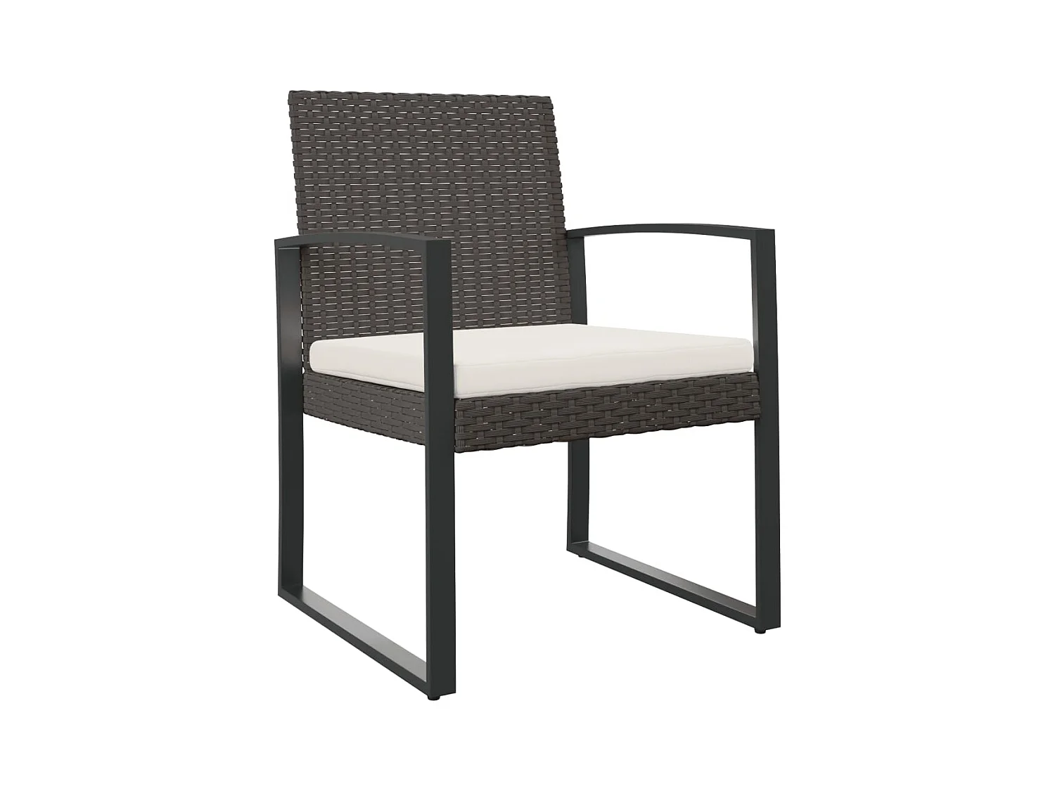 Set di 2 sedie da pranzo da giardino in rattan PP marrone