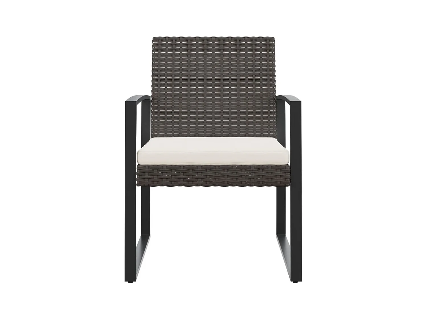 Set di 2 sedie da pranzo da giardino in rattan PP marrone