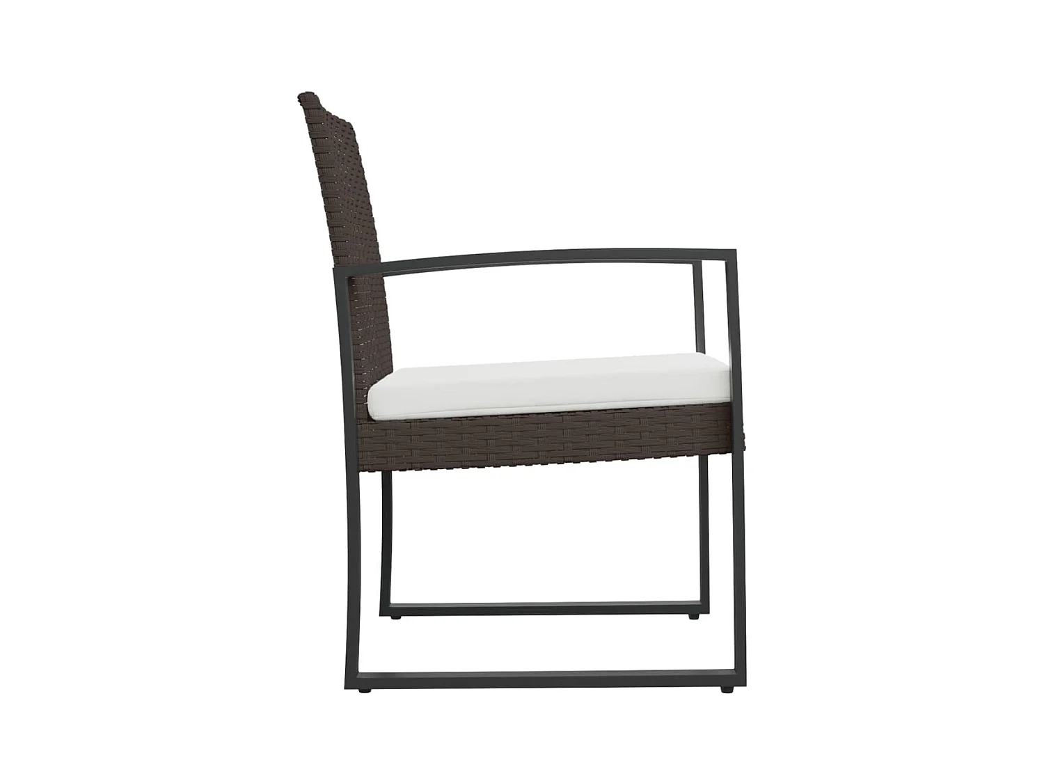 Set di 2 sedie da pranzo da giardino in rattan PP marrone