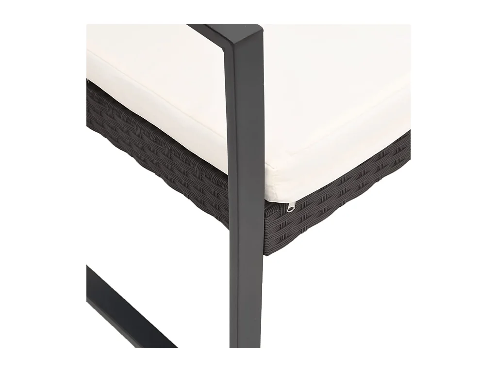 Set di 2 sedie da pranzo da giardino in rattan PP marrone