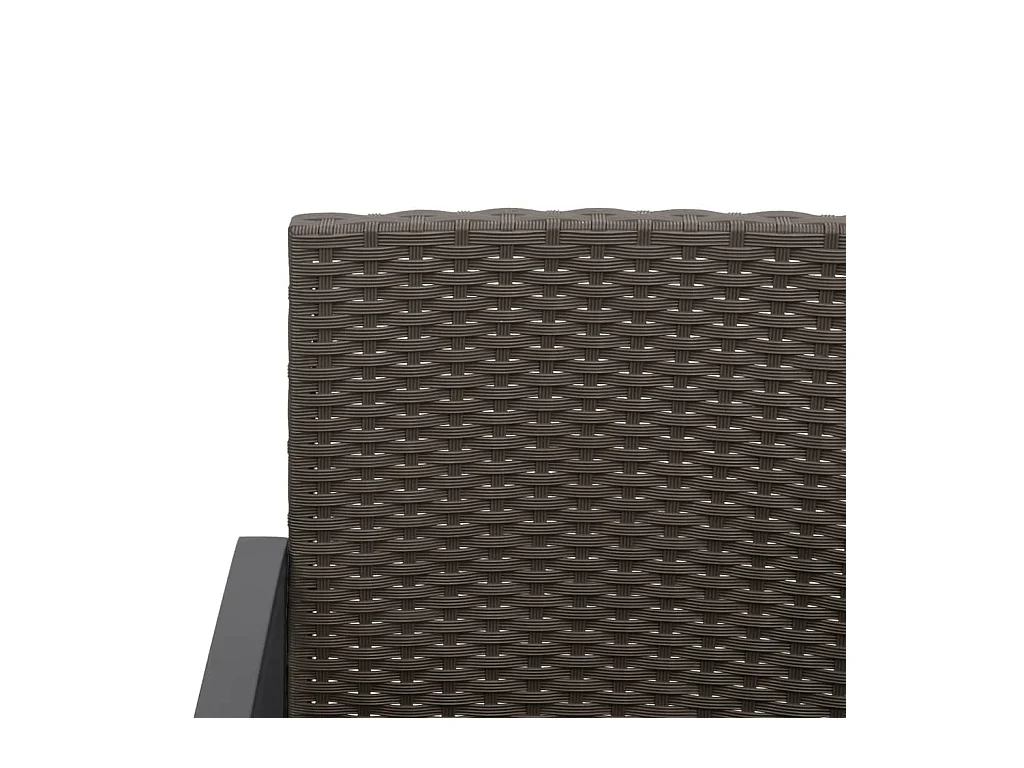 Set di 2 sedie da pranzo da giardino in rattan PP marrone