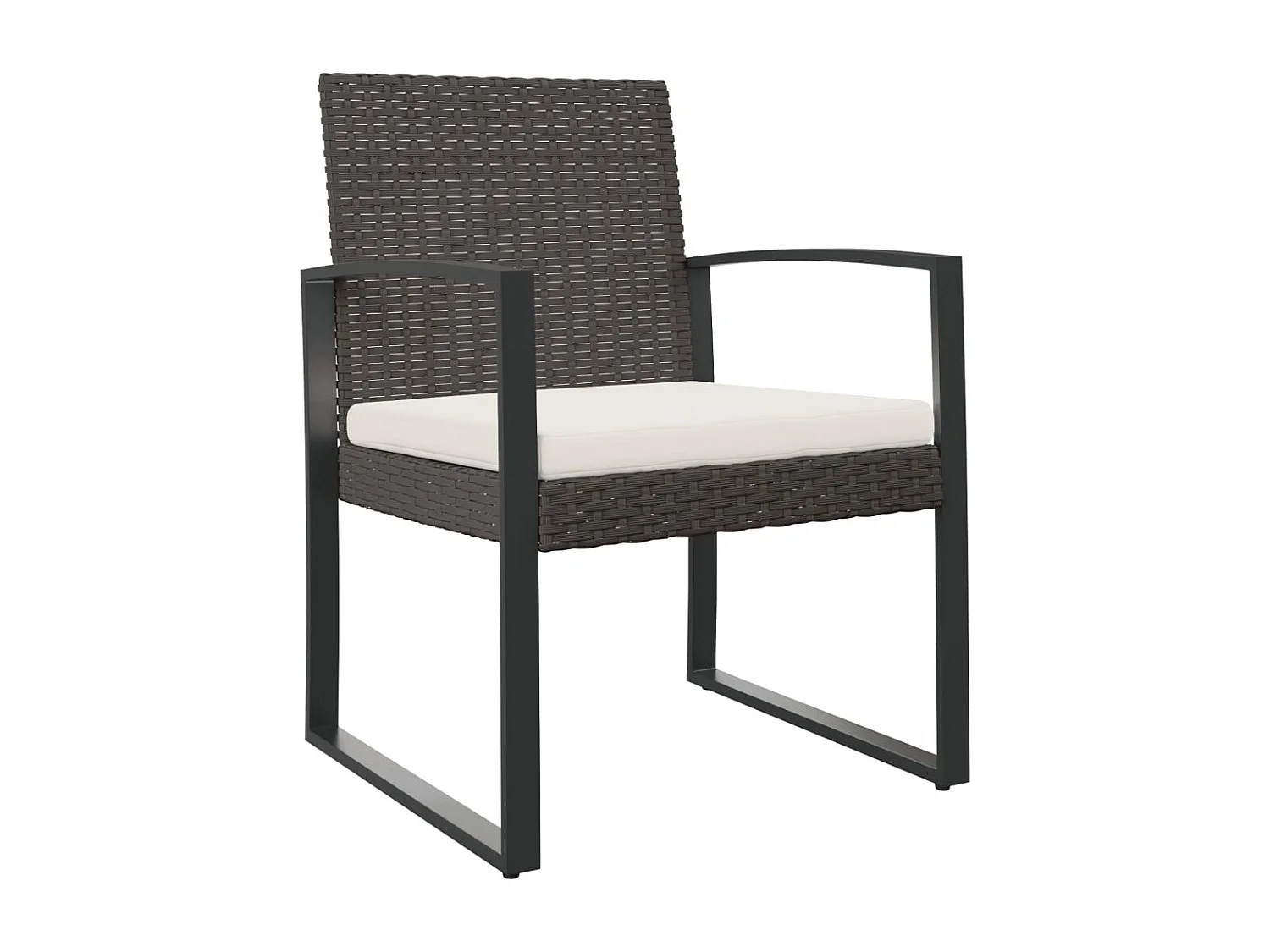 Chaises à manger de jardin lot de 2 marron rotin PP