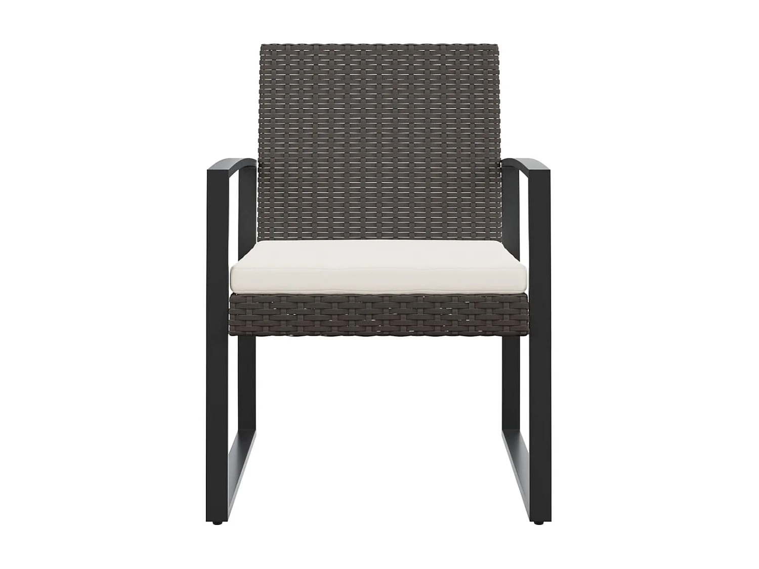 Chaises à manger de jardin lot de 2 marron rotin PP