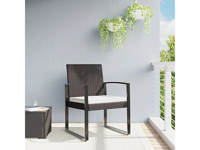 Chaises à manger de jardin lot de 2 marron rotin PP