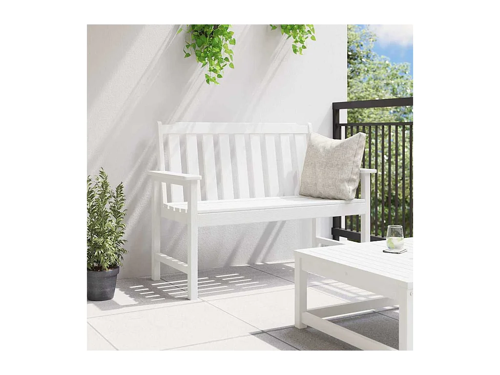 Banc de jardin Blanc 120 cm HDPE