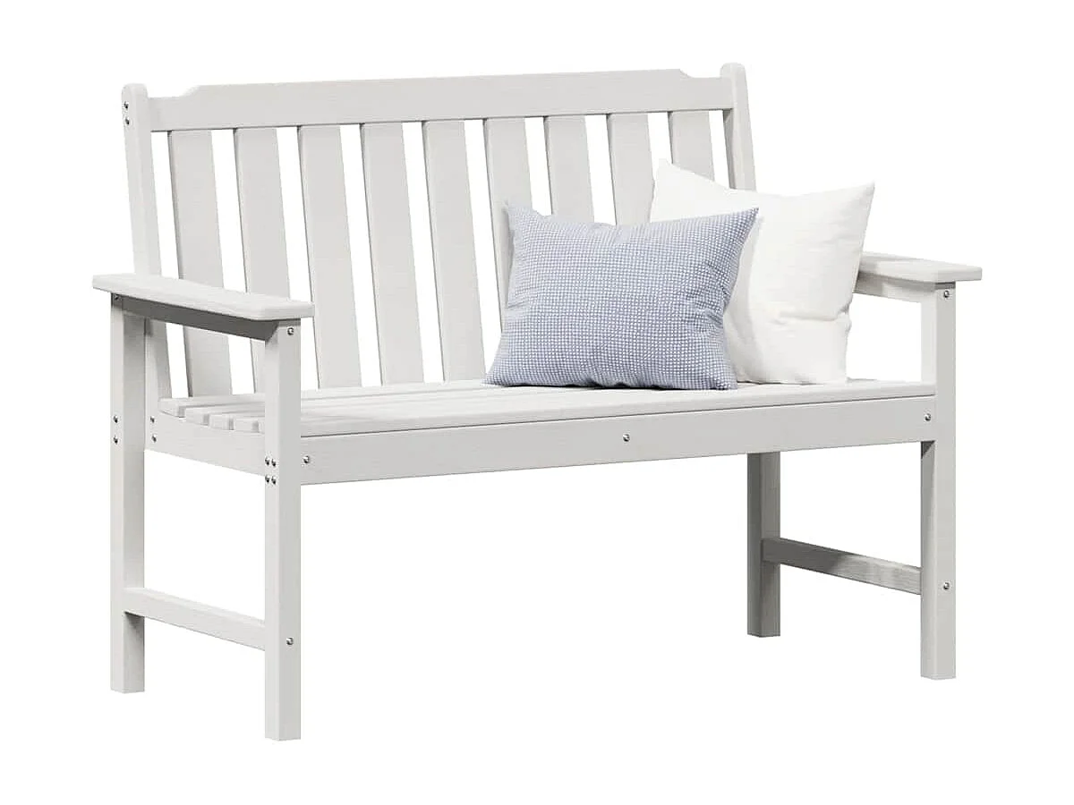 Weiße Gartenbank 120 cm HDPE