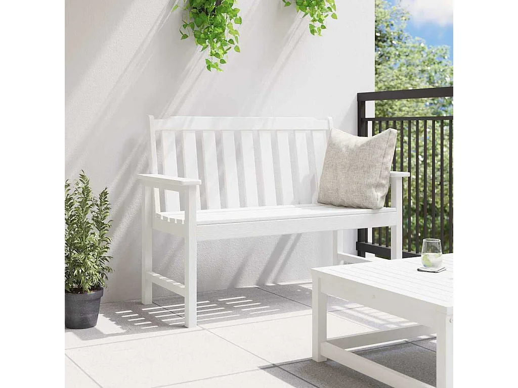 Weiße Gartenbank 120 cm HDPE